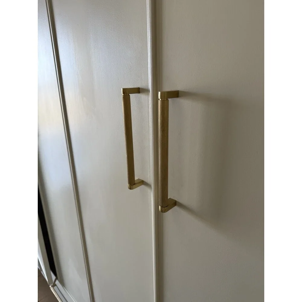2 Two Restoration Hardware Lambeth Knurled 8 inch Pull ABRS Brass Handle Cabinet